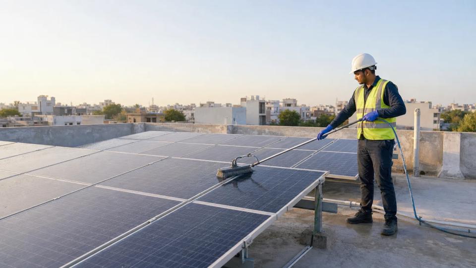 Solar Panel Cleaning in Rajasthan: Dust, Heat and Monsoon Checklist